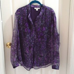 Purple Coldwater Creek blouse 1X